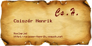 Csiszér Henrik névjegykártya