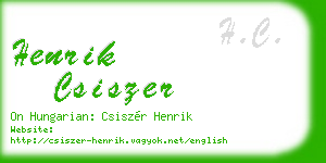 henrik csiszer business card
